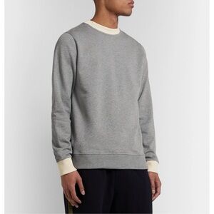 Oliver Spencer Robin Contrast Trimmed Organic Cotton Jersey Sweatshirt Gray